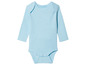 Un body bébé à manches longues de couleur bleu clair.