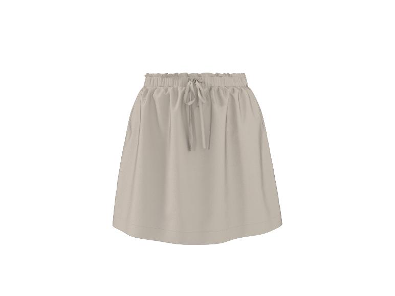 Jupe beige avec taille élastique et cordon de serrage.