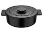 Cocotte en fonte noire avec couvercle de Masterpro.
