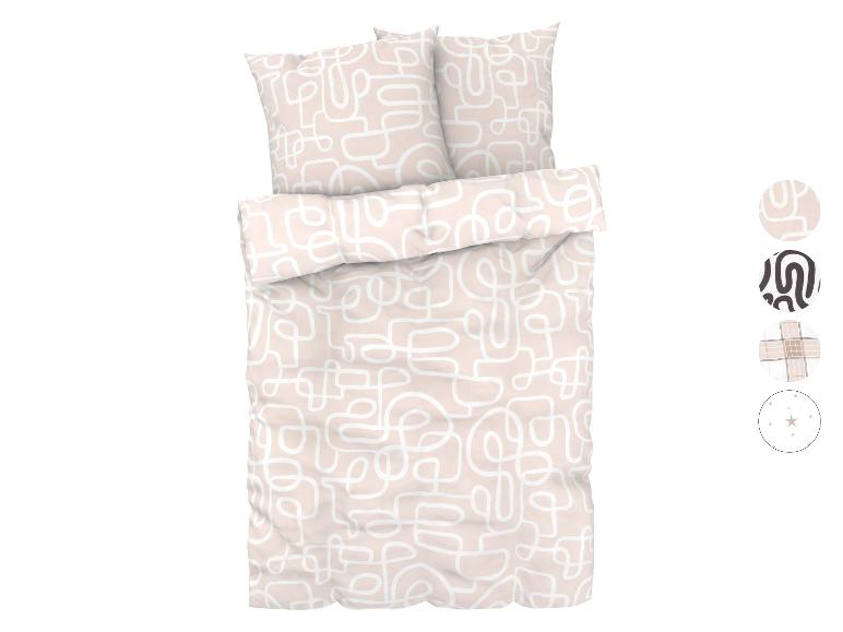 Housse de couette beige avec un motif abstrait blanc