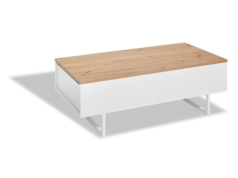 Aller en mode plein écran : LIVARNO home Table basse Madrid, 110 x 37,5 x 58 cm, imitation chêne/blanc - Image 6