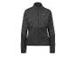 Veste de sport noire pour femme avec motif subtil et fermeture éclair.