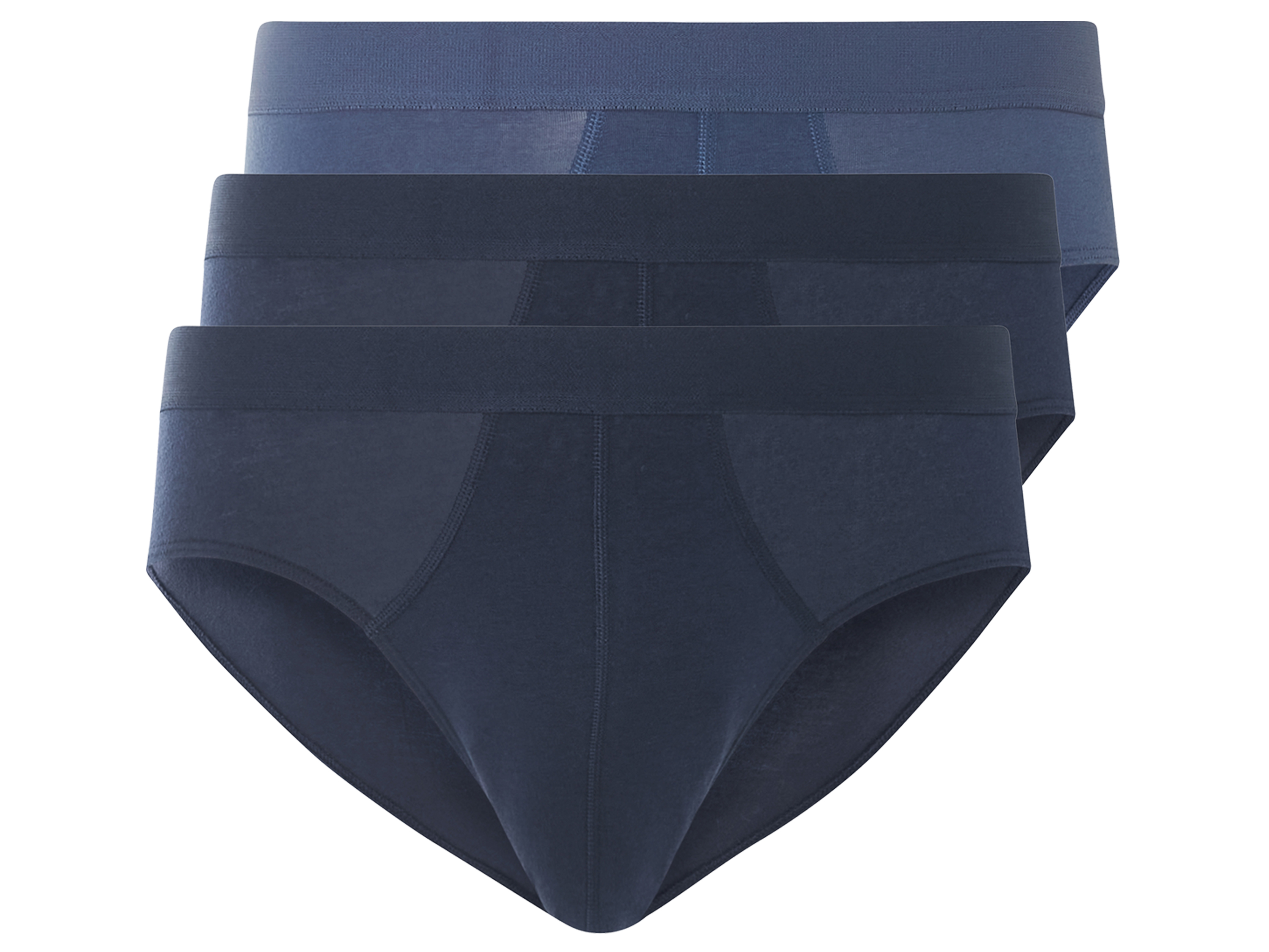 LIVERGY® Lot de 3 slips homme (bleu foncé/bleu, S)