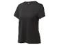 T-shirt de sport noir à manches courtes avec un motif perforé subtil.
