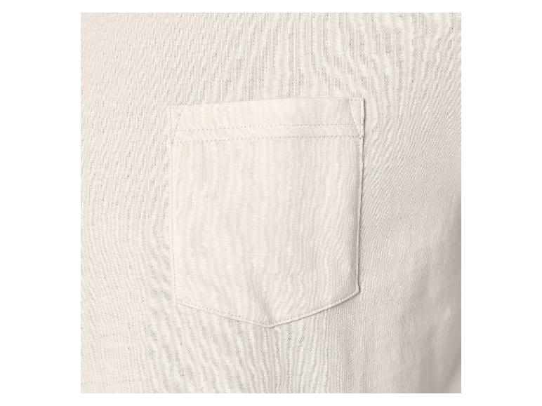 T-shirt en coton couleur crème avec poche poitrine.