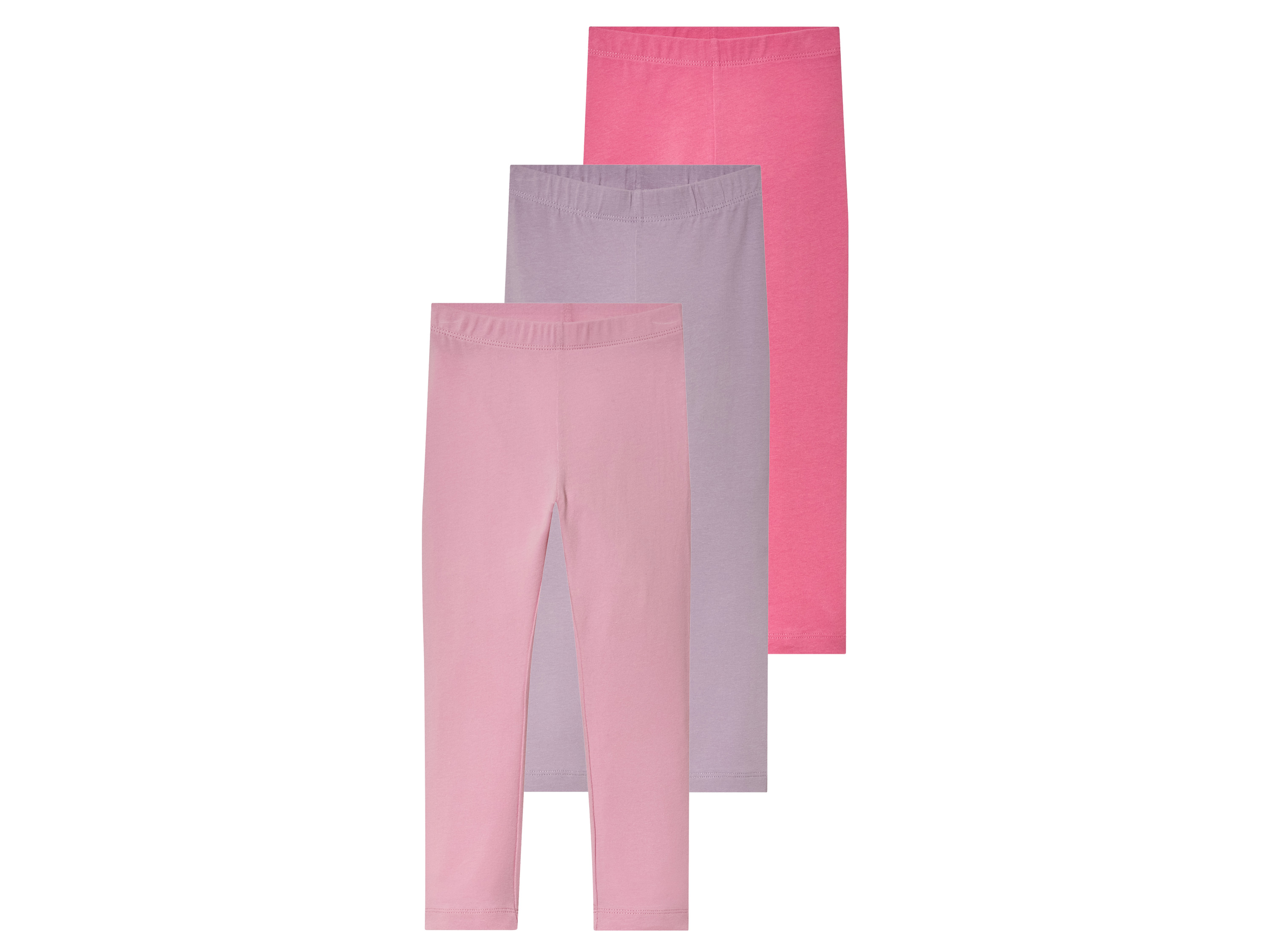 lupilu® Lot de 3 leggings petite fille (violet/rose/rose, 2-4 ans)