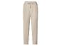 Pantalon femme beige avec taille élastique et cordon de serrage