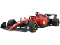 Voiture de Formule 1 miniature rouge avec des détails noirs et jaunes.