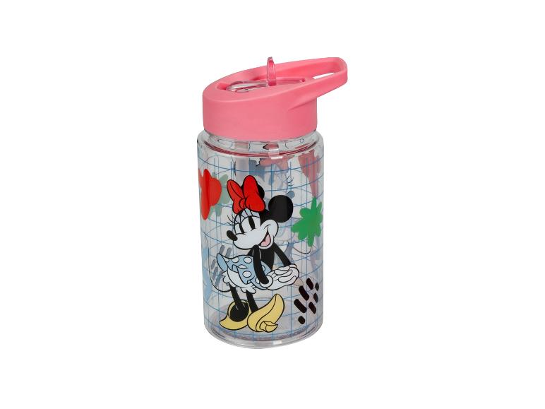 Bouteille d'eau Minnie Mouse avec couvercle rose et motif quadrillé