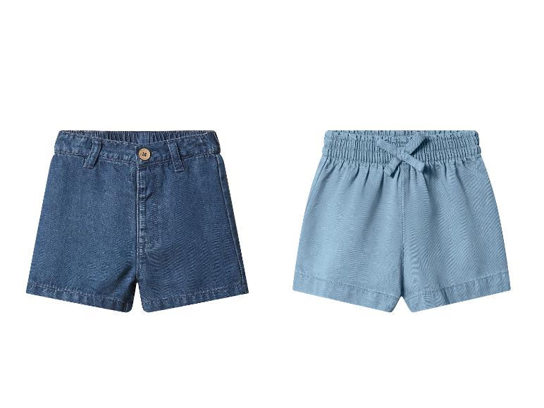 Shorts en jean pour enfants en bleu foncé et bleu clair
