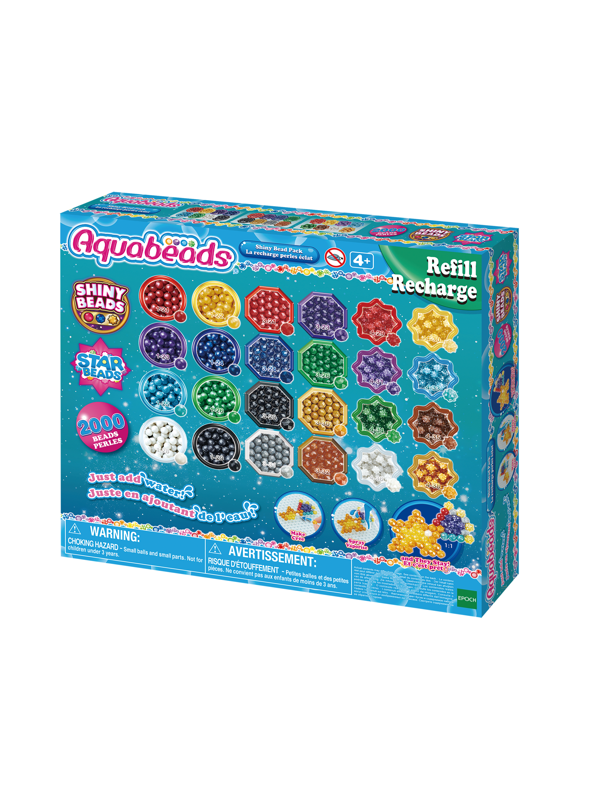 AQUABEADS Recharge de perles nacrées, 2000 pièces.