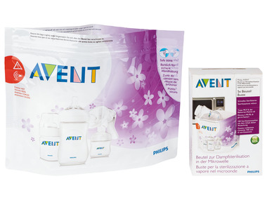 Philips AVENT Lot de 5 Sachets de stérilisation pour micro-ondes SCF297/05