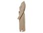 Une robe beige à manches longues avec une ceinture.
