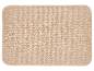 Paillasson rectangulaire beige aux coins arrondis.