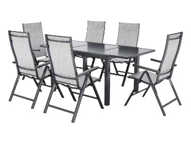LIVARNO® Table de jardin + Lot de 6 fauteuils en aluminium Houston