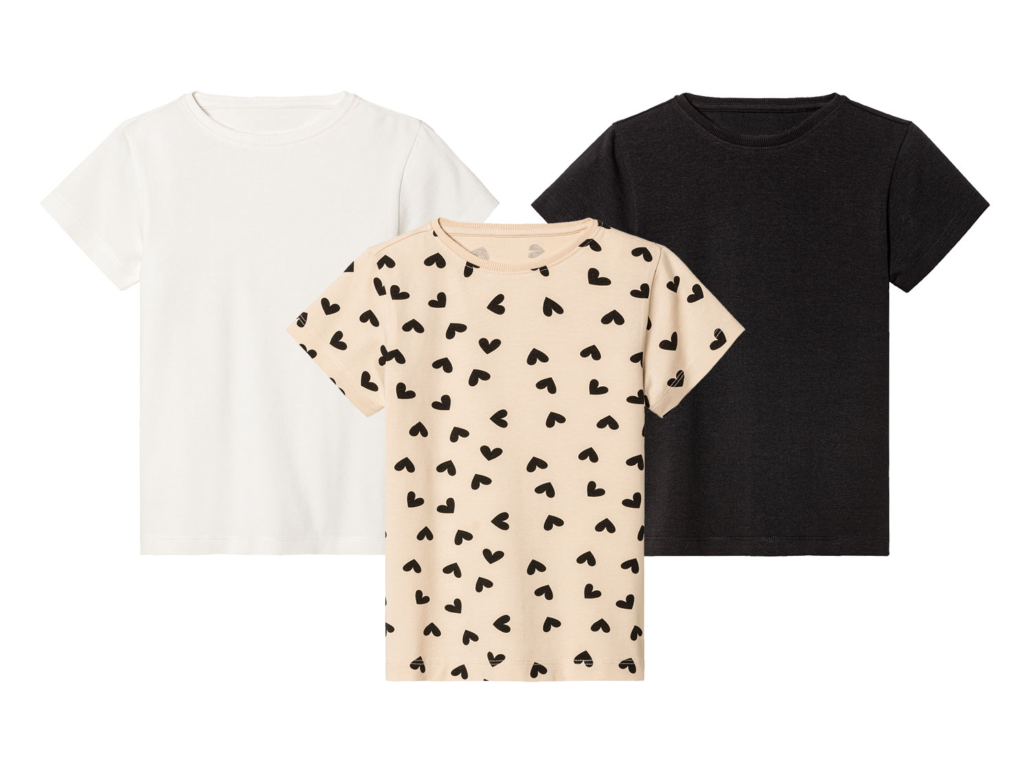 lupilu® Lot de 3 T-Shirts petite fille 2-4 ans