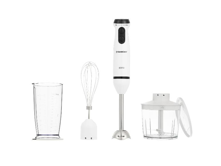 Mixeur plongeant SilverCrest avec accessoires.