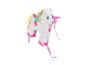 Piñata licorne rose et blanche pour fête d'anniversaire.