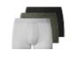 Lot de trois boxers en coton côtelé gris clair, vert armée et noir.