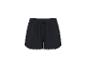 Short noir avec cordon de serrage à la taille et bordure à pompons.