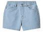 Short en jean bleu clair taille haute avec poches.