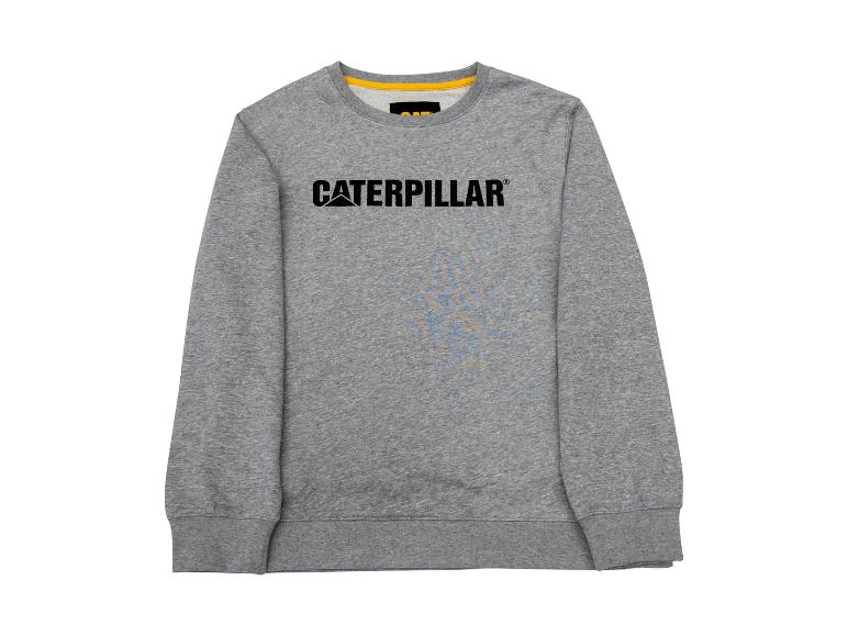 Sweat-shirt gris à manches longues pour homme avec imprimé sur le devant