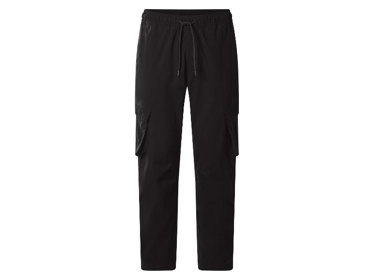 Pantalon cargo noir avec taille élastique et cordon de serrage