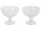 Deux coupes à dessert en verre, style vintage, à motifs géométriques.