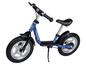 Une draisienne Playtive bleue avec des roues argentées.