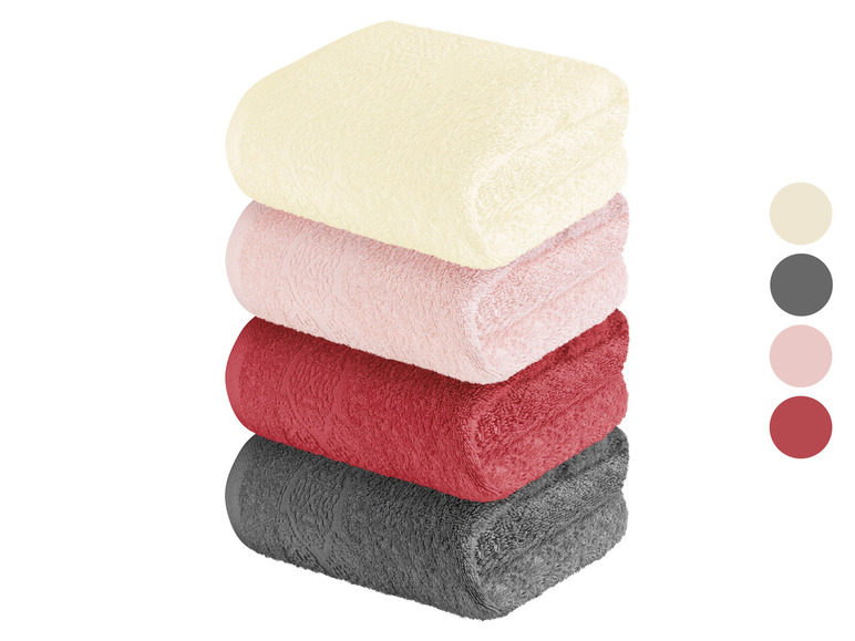 Aller en mode plein écran : LIVARNO home Set de 2 serviettes de toilette en éponge, 50 x 100 cm - Image 1
