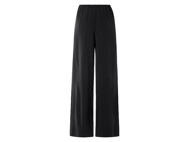 Pantalon large noir à taille haute.
