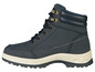 Bottines à lacets bleu foncé avec une plateforme blanche.