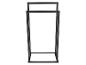 Porte-serviettes autoportant noir au design moderne et minimaliste.