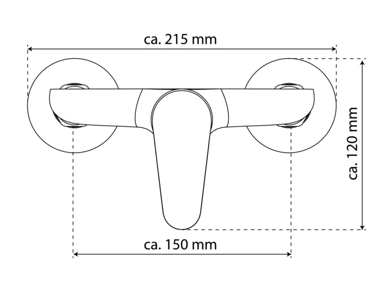 Un schéma d'un robinet de lavabo avec des dimensions.