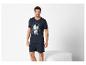 Pyjama homme, t-shirt et short, thème surf.