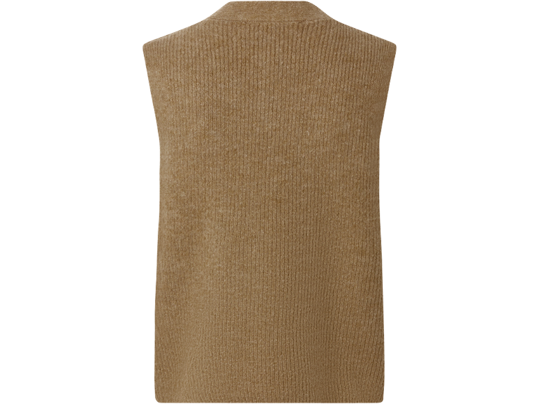 Gilet en maille côtelée marron