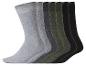 Six chaussettes en coton dans des tons de gris, vert et noir.