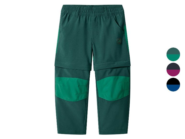 Pantalon enfant zippé en vert foncé et vert clair, avec taille élastique