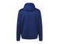 Un sweat à capuche bleu marine.