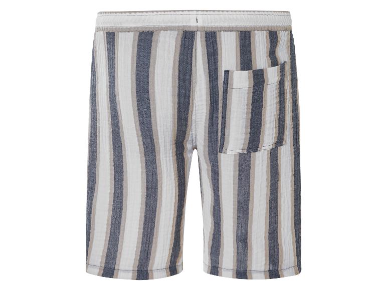 Shorts rayés beige et gris : vue arrière.