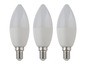 Trois ampoules LED blanches avec culot E14.