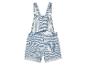 Salopette courte rayée bleu marine pour enfant.