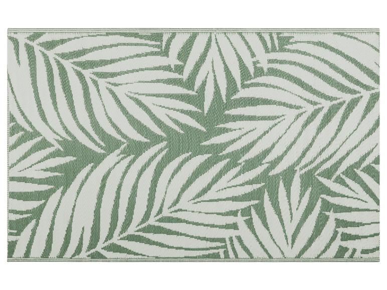 Tapis vert avec motif de feuilles de palmier