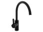 Robinet de cuisine noir mat, design moderne.