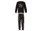 Pyjama noir d'Halloween pour enfants avec imprimé 'Spooky-saurus' et squelette de dinosaure.