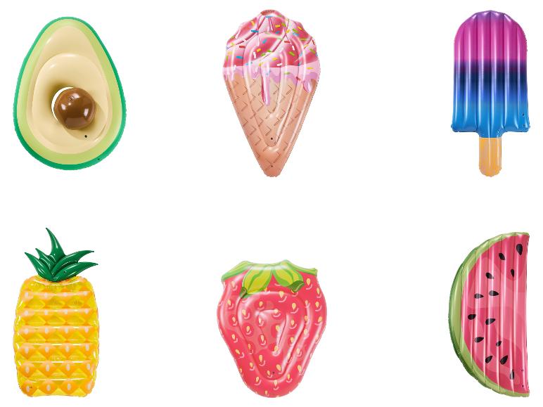 Flotteurs été : avocat, glace, popsicle, ananas, fraise, pastèque.