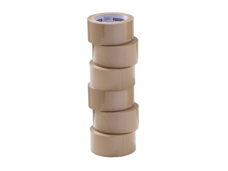 Rouleaux de ruban adhésif Parkside empilés.