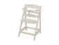 ROBA Treppenhochstuhl Sit Up: chaise haute en bois beige avec harnais de sécurité.