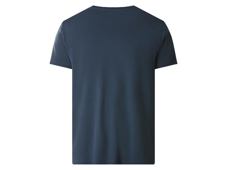 T-shirt homme bleu foncé à manches courtes, vue de dos.