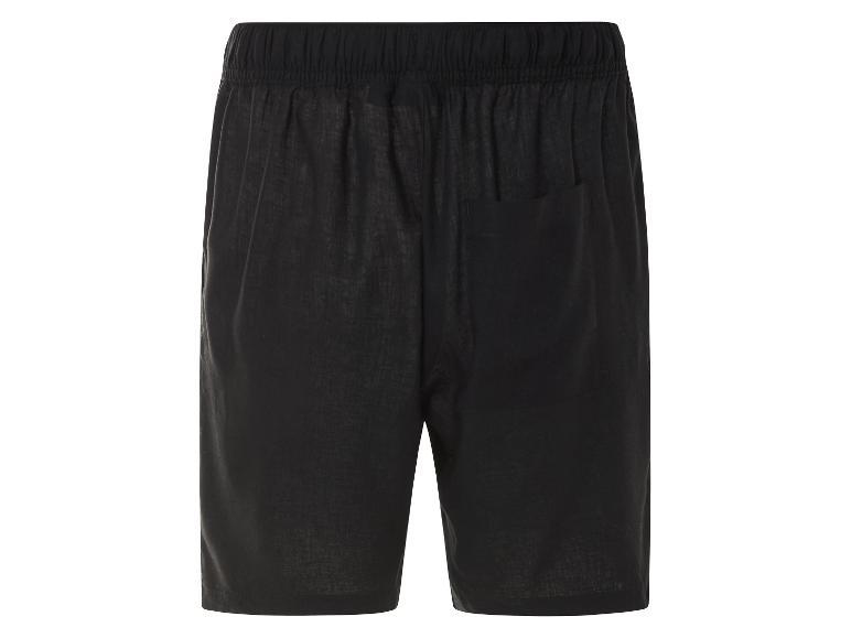 Shorts noirs en lin, vue arrière.